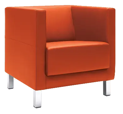 VELA - 1H, křeslo, koženka SL 24 - koženka oranžová